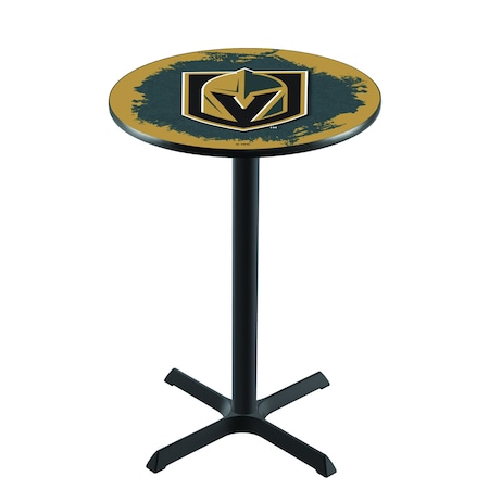 Holland Bar Stool Co 36" Blk Wrinkle Vegas Golden Knights Pub Table L211B3628LVGdKn